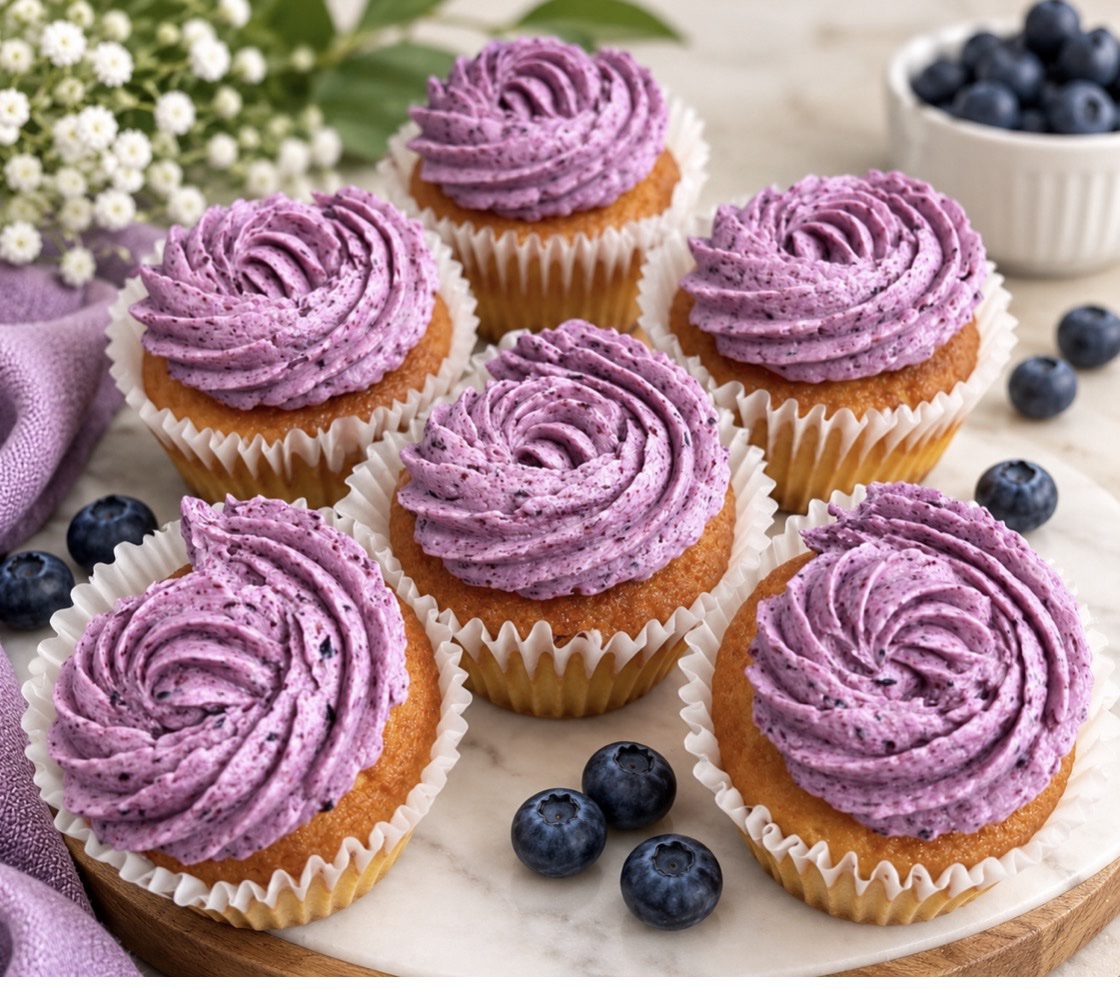 Cupcakes yogourt et bleuets ( 6 )