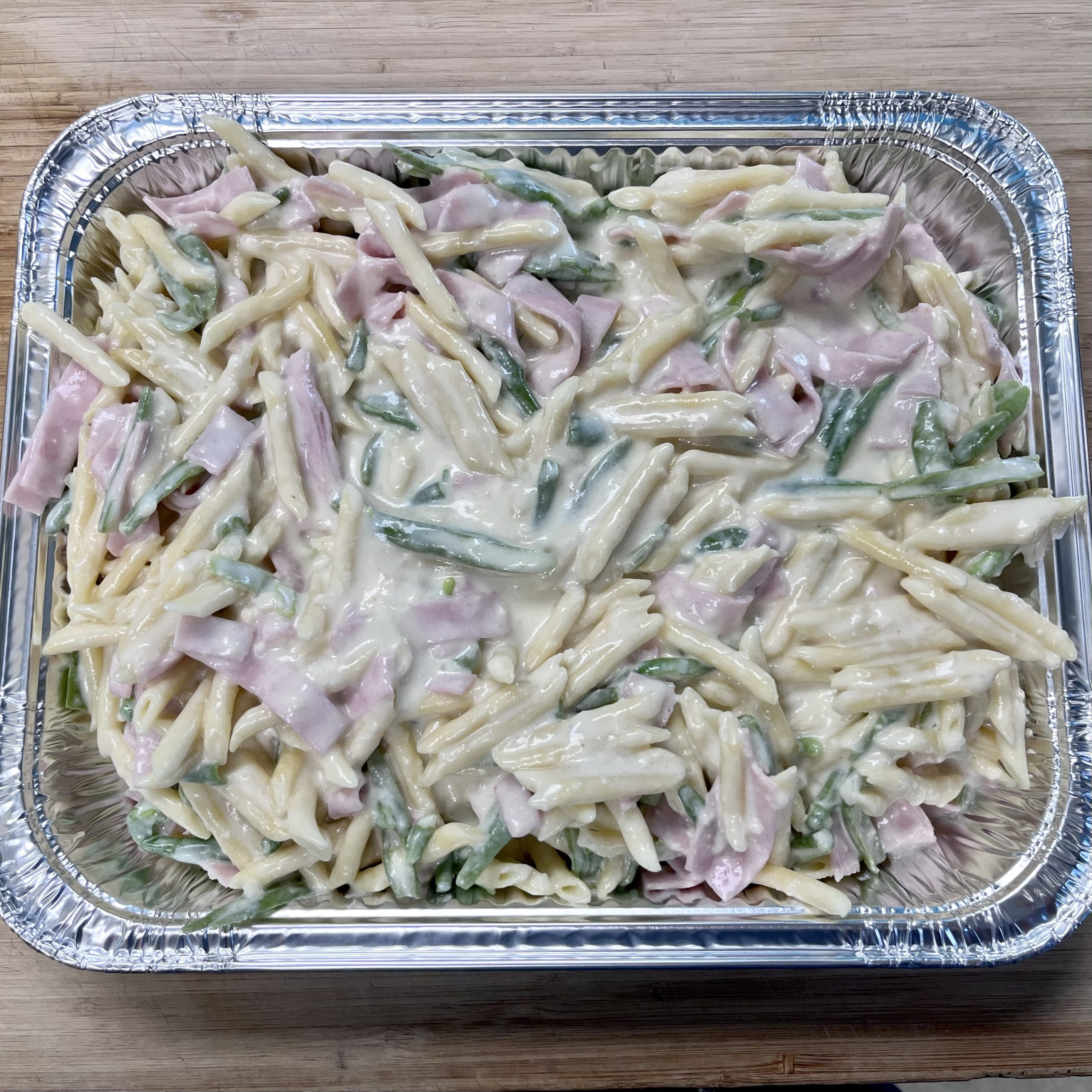 Penne au jambon et haricots (4pers)