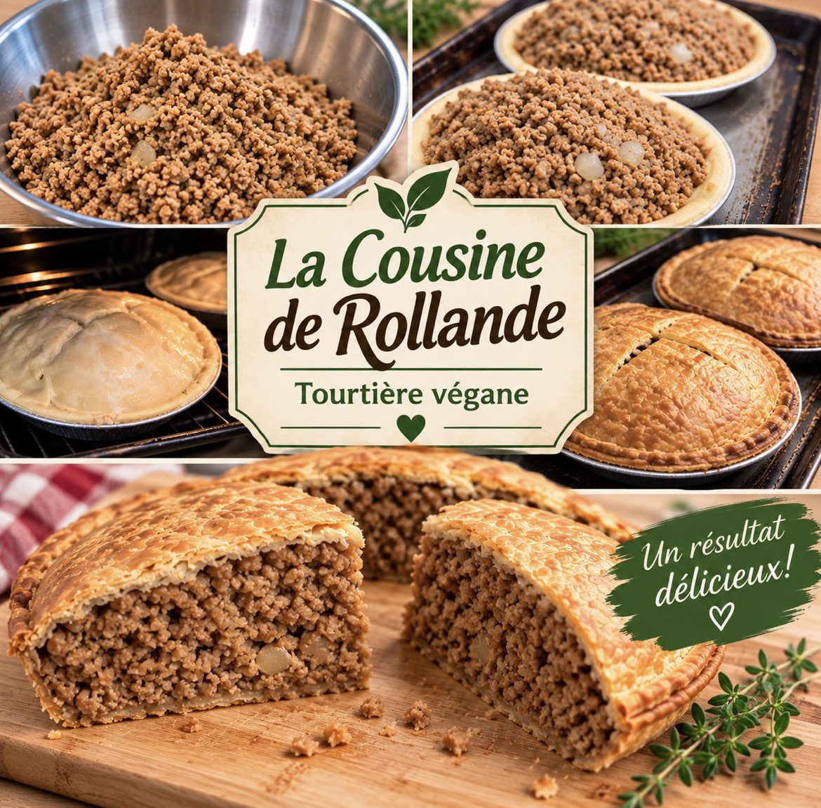 Tourtière végane ( La cousine de Rollande )